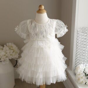 Tutu Du Monde Bebe Heart of Glass Milk White Tulle Dress Flower Girl Portraits
